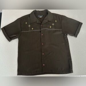 Men's Casual Shirt with Star Accents- Size Medium